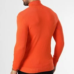 Bon marché 🤩 Pull Col Roulé ZW001 Orange de John H 💯 -John H Soldes john h 337021 ZW001 ORANGE RED 20220916T150820 04