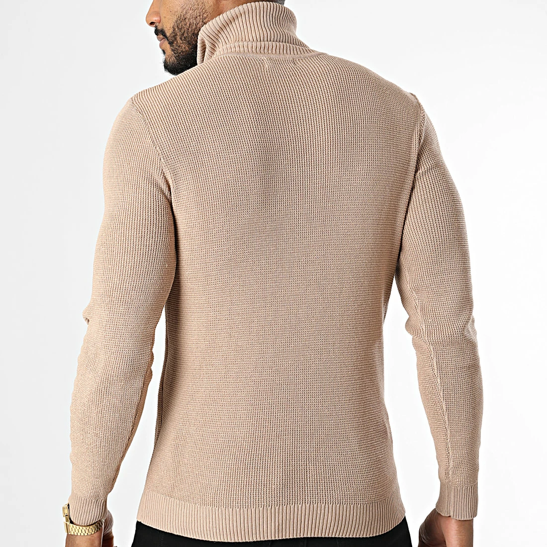 Offres 👍 Pull Col Roulé ZW008 Camel Clair de John H 💯 6 Offres 👍 Pull Col Roulé ZW008 Camel Clair de John H 💯 – Image 4