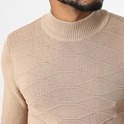 Meilleure vente ⌛ Pull Col Montant ZW021 Camel Clair de John H ❤️ -John H Soldes john h 337057 ZW021 CAMEL 20220916T160620 02