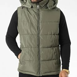 Sortie ❤️ Doudoune Capuche Sans Manches M2209 Vert Kaki de John H 😉 -John H Soldes john h 340830 M2209 GREEN 20221004T150325 03