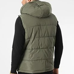 Sortie ❤️ Doudoune Capuche Sans Manches M2209 Vert Kaki de John H 😉 -John H Soldes john h 340830 M2209 GREEN 20221004T150326 04