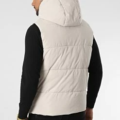 Promo 😀 Doudoune Capuche Sans Manches M2208 Beige de John H 🔔 -John H Soldes john h 340838 M2208 CREAM 20221004T150704 04