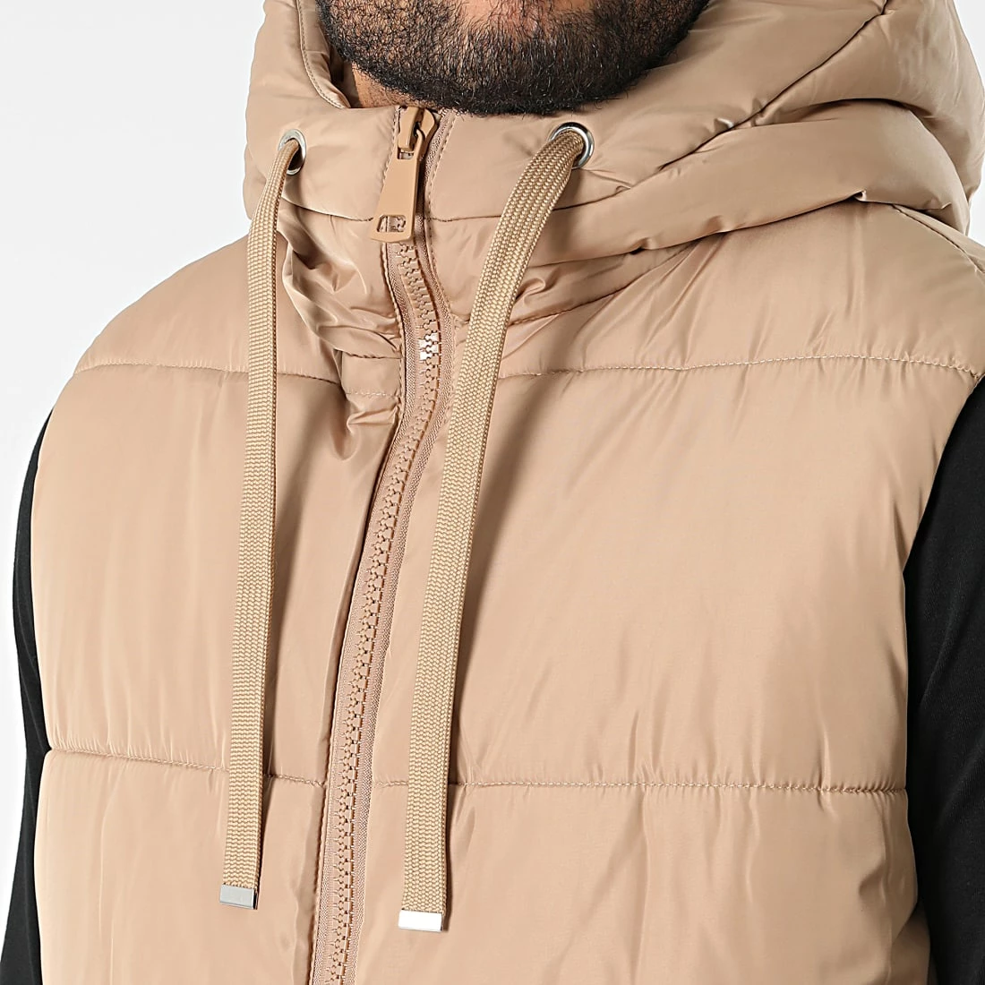 De gros ✨ Doudoune Capuche Sans Manches M2208 Beige de John H ⭐ 4 De gros ✨ Doudoune Capuche Sans Manches M2208 Beige de John H ⭐ – Image 2