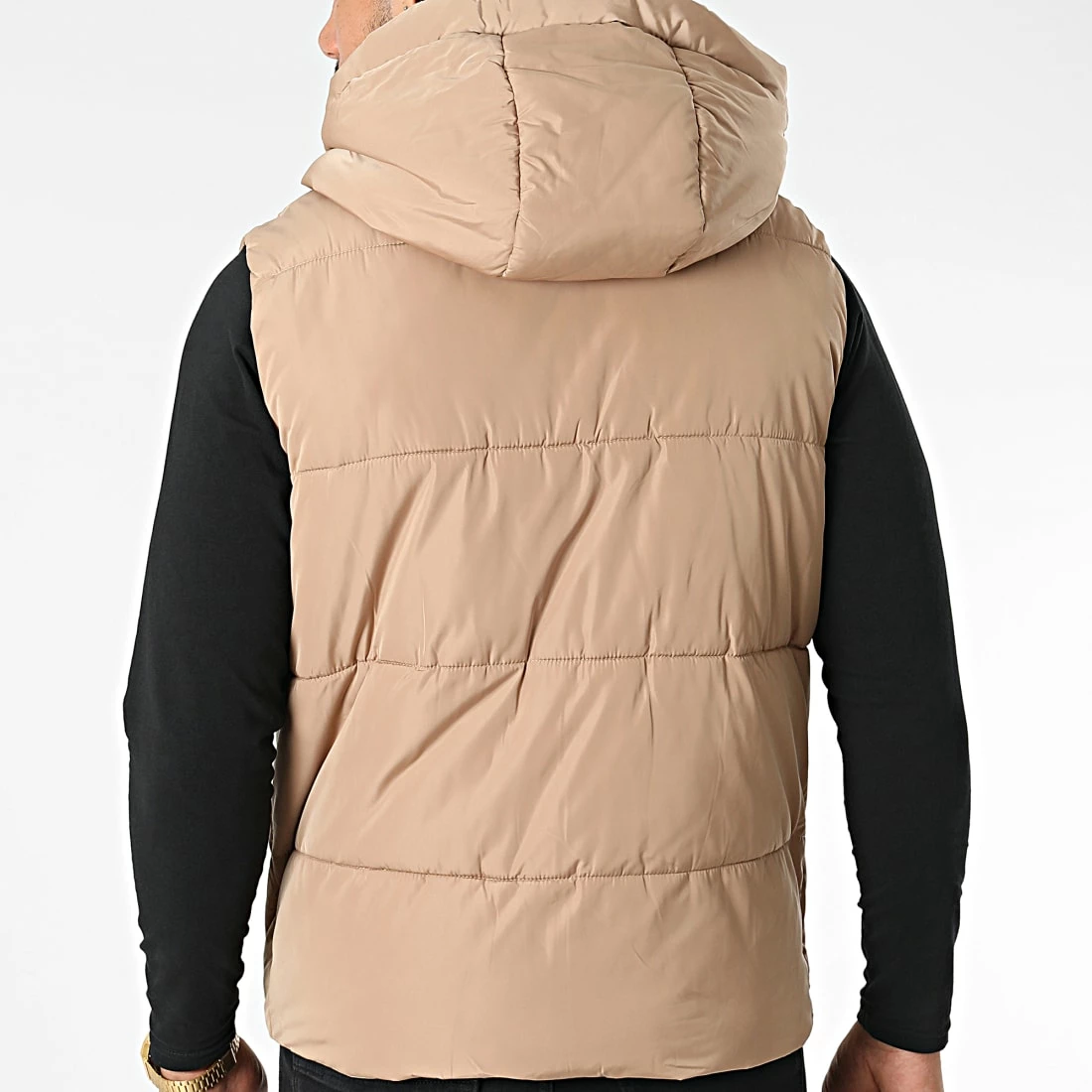 De gros ✨ Doudoune Capuche Sans Manches M2208 Beige de John H ⭐ 6 De gros ✨ Doudoune Capuche Sans Manches M2208 Beige de John H ⭐ – Image 4