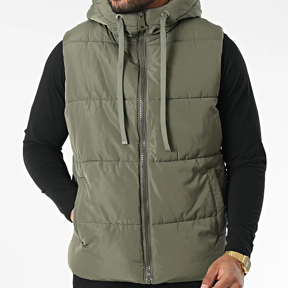 De gros 😍 Doudoune Capuche Sans Manches M2208 Vert Kaki de John H 🎁 3 De gros 😍 Doudoune Capuche Sans Manches M2208 Vert Kaki de John H 🎁