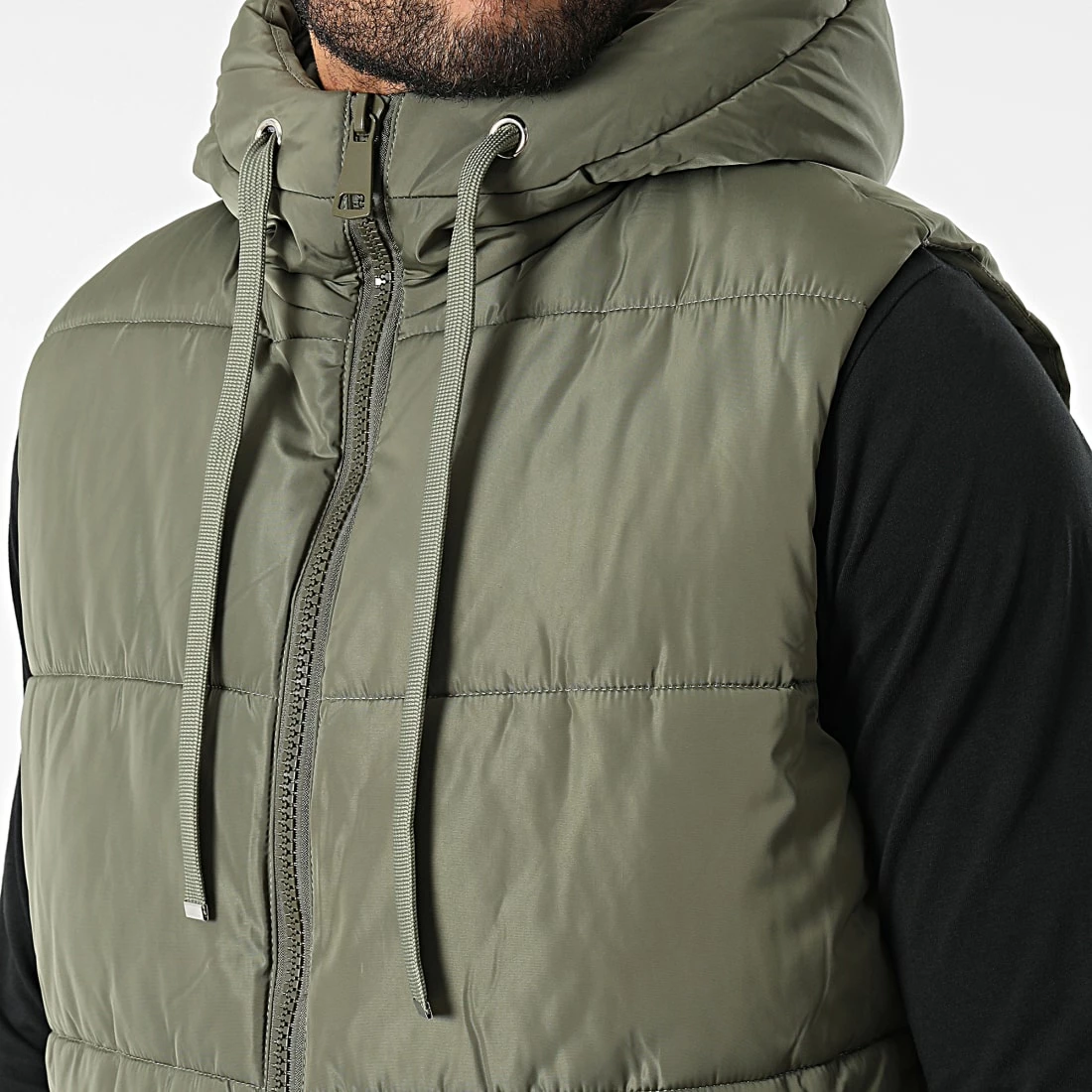 De gros 😍 Doudoune Capuche Sans Manches M2208 Vert Kaki de John H 🎁 4 De gros 😍 Doudoune Capuche Sans Manches M2208 Vert Kaki de John H 🎁 – Image 2