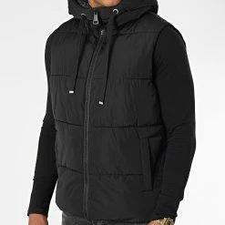 Acheter 🔥 Doudoune Capuche Sans Manches M2208 Noir de John H 😉