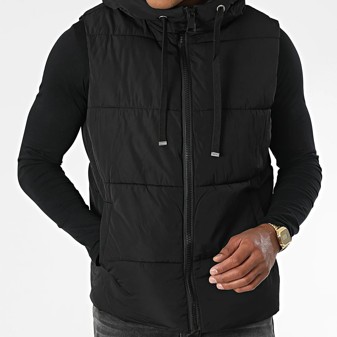 Acheter 🔥 Doudoune Capuche Sans Manches M2208 Noir de John H 😉 5 Acheter 🔥 Doudoune Capuche Sans Manches M2208 Noir de John H 😉 – Image 3