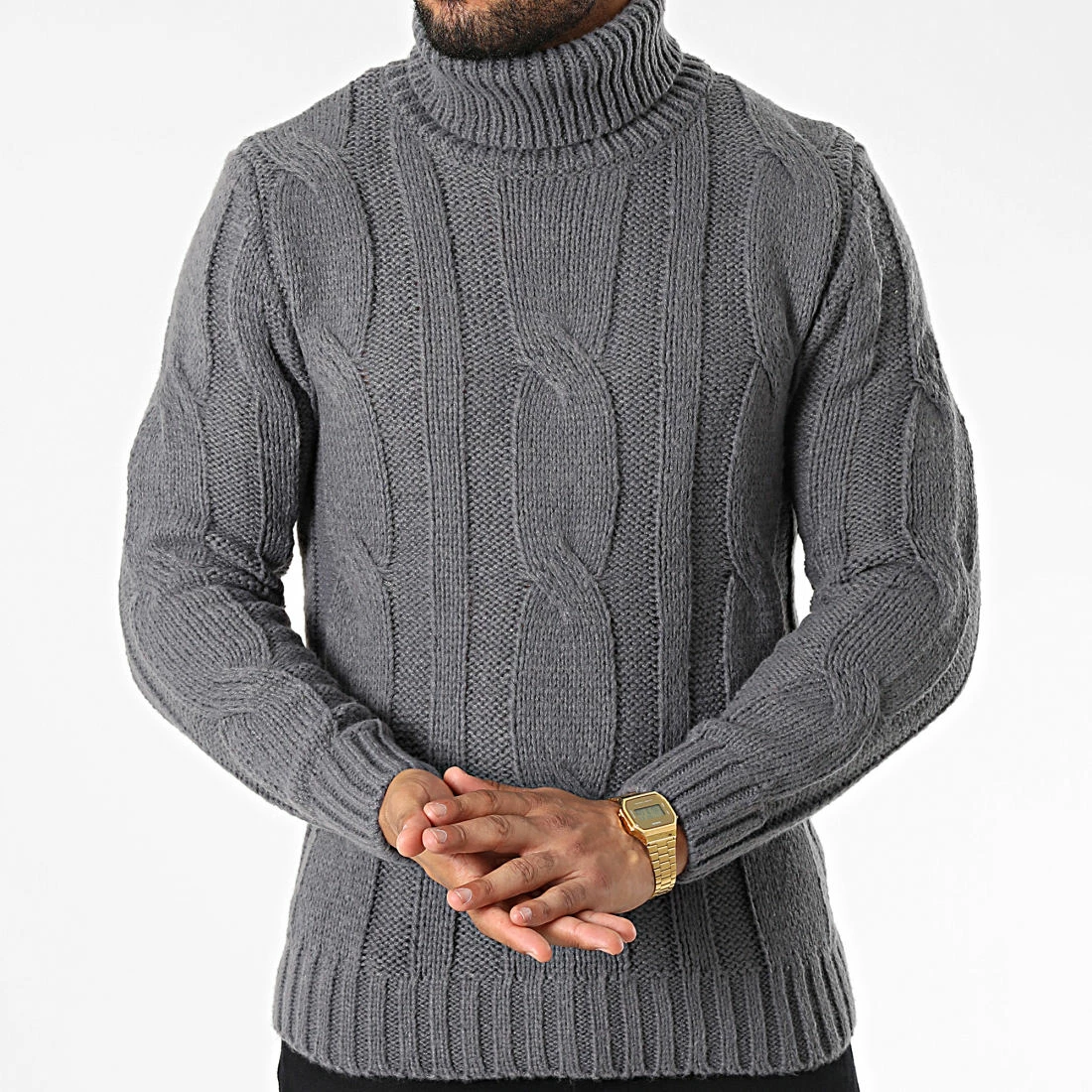 Meilleure vente ✔️ Pull Col Roulé ZW020 Gris Anthracite de John H 🛒 3 Meilleure vente ✔️ Pull Col Roulé ZW020 Gris Anthracite de John H 🛒