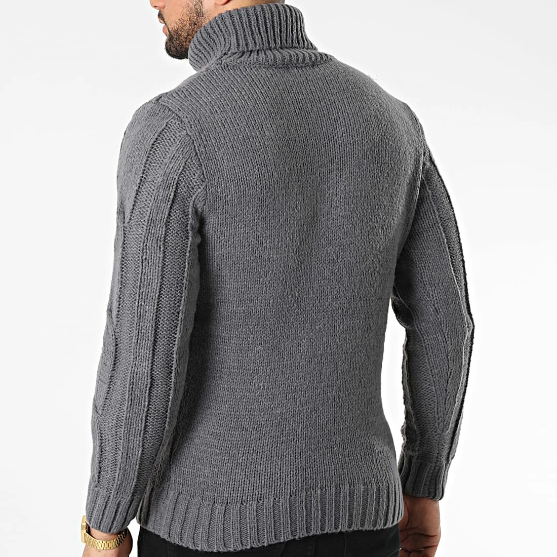 Meilleure vente ✔️ Pull Col Roulé ZW020 Gris Anthracite de John H 🛒 6 Meilleure vente ✔️ Pull Col Roulé ZW020 Gris Anthracite de John H 🛒 – Image 4