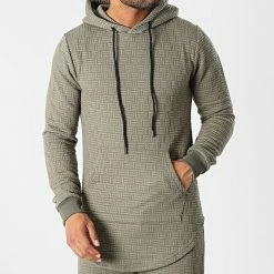 Meilleure affaire ✔️ Ensemble Sweat Capuche Oversize Et Pantalon Jogging AB815 Vert Kaki de John H 😉 -John H Soldes john h 340866 AB815 GREEN 20221007T154030 03