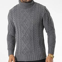 Meilleure affaire 🛒 Pull Col roulé ZW029 Gris Anthracite de John H ⌛