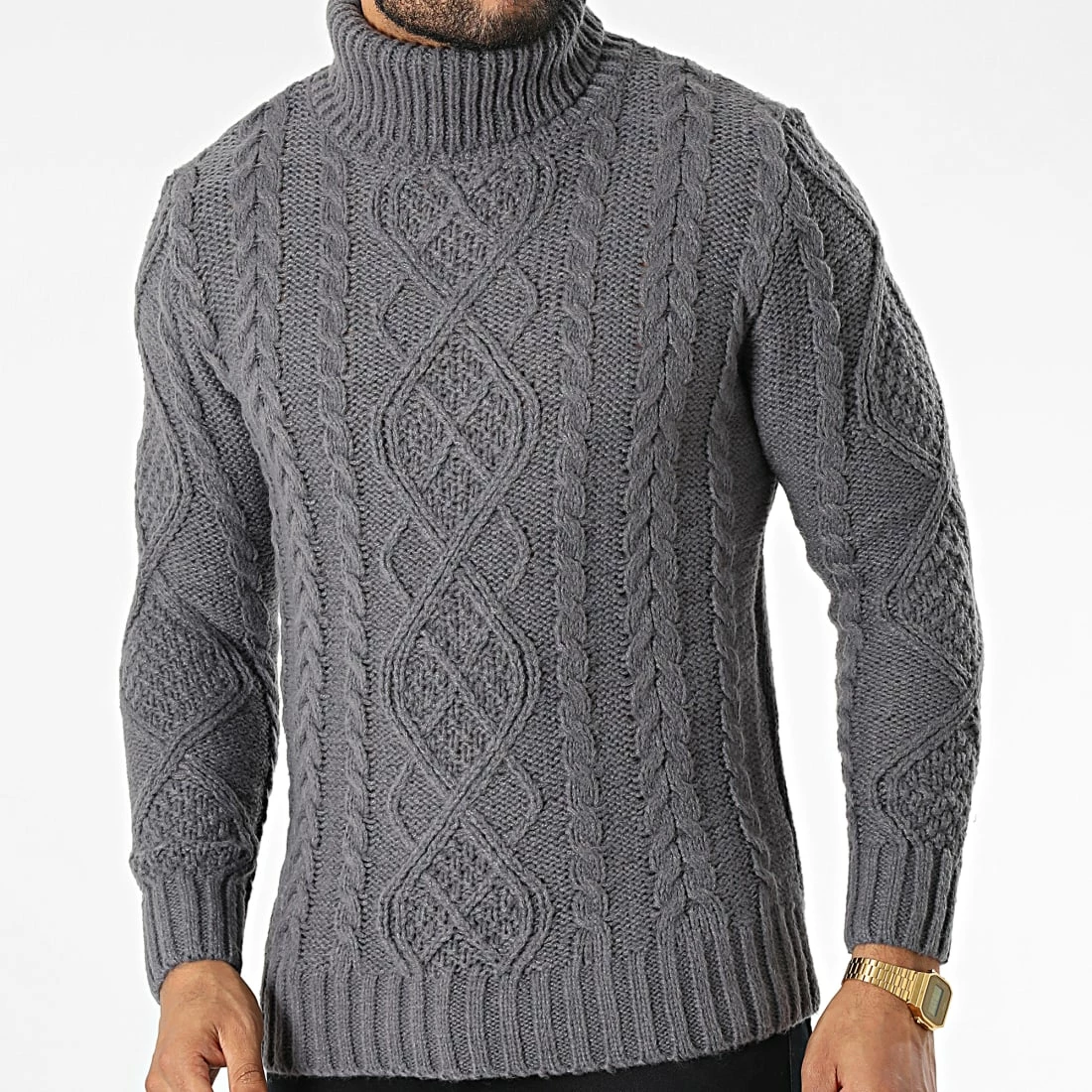 Meilleure affaire 🛒 Pull Col roulé ZW029 Gris Anthracite de John H ⌛ 3 Meilleure affaire 🛒 Pull Col roulé ZW029 Gris Anthracite de John H ⌛