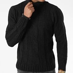 Grosses soldes 👏 Pull Col Roulé ZW020 Noir de John H 🛒