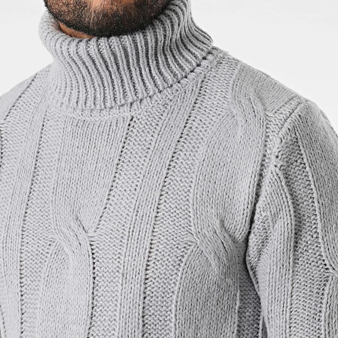 Sortie 🥰 Pull Col Roulé ZW020 Gris de John H 👍 4 Sortie 🥰 Pull Col Roulé ZW020 Gris de John H 👍 – Image 2