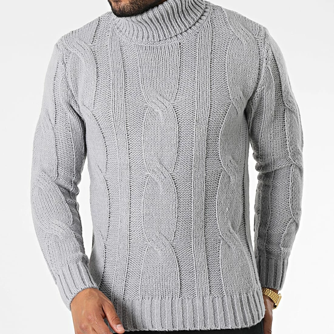 Sortie 🥰 Pull Col Roulé ZW020 Gris de John H 👍 5 Sortie 🥰 Pull Col Roulé ZW020 Gris de John H 👍 – Image 3