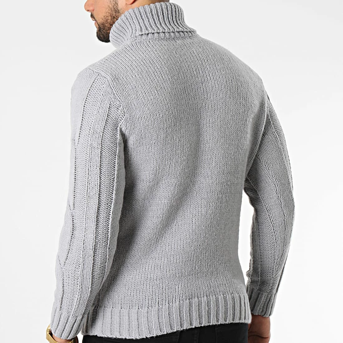 Sortie 🥰 Pull Col Roulé ZW020 Gris de John H 👍 6 Sortie 🥰 Pull Col Roulé ZW020 Gris de John H 👍 – Image 4