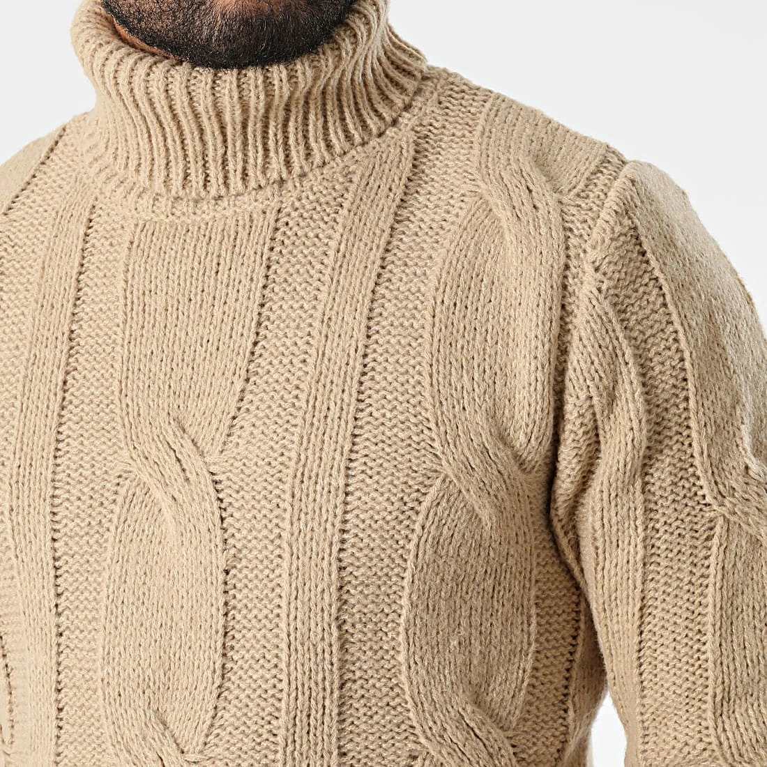 Le moins cher 😉 Pull Col Roulé ZW020 Beige de John H 👍 4 Le moins cher 😉 Pull Col Roulé ZW020 Beige de John H 👍 – Image 2