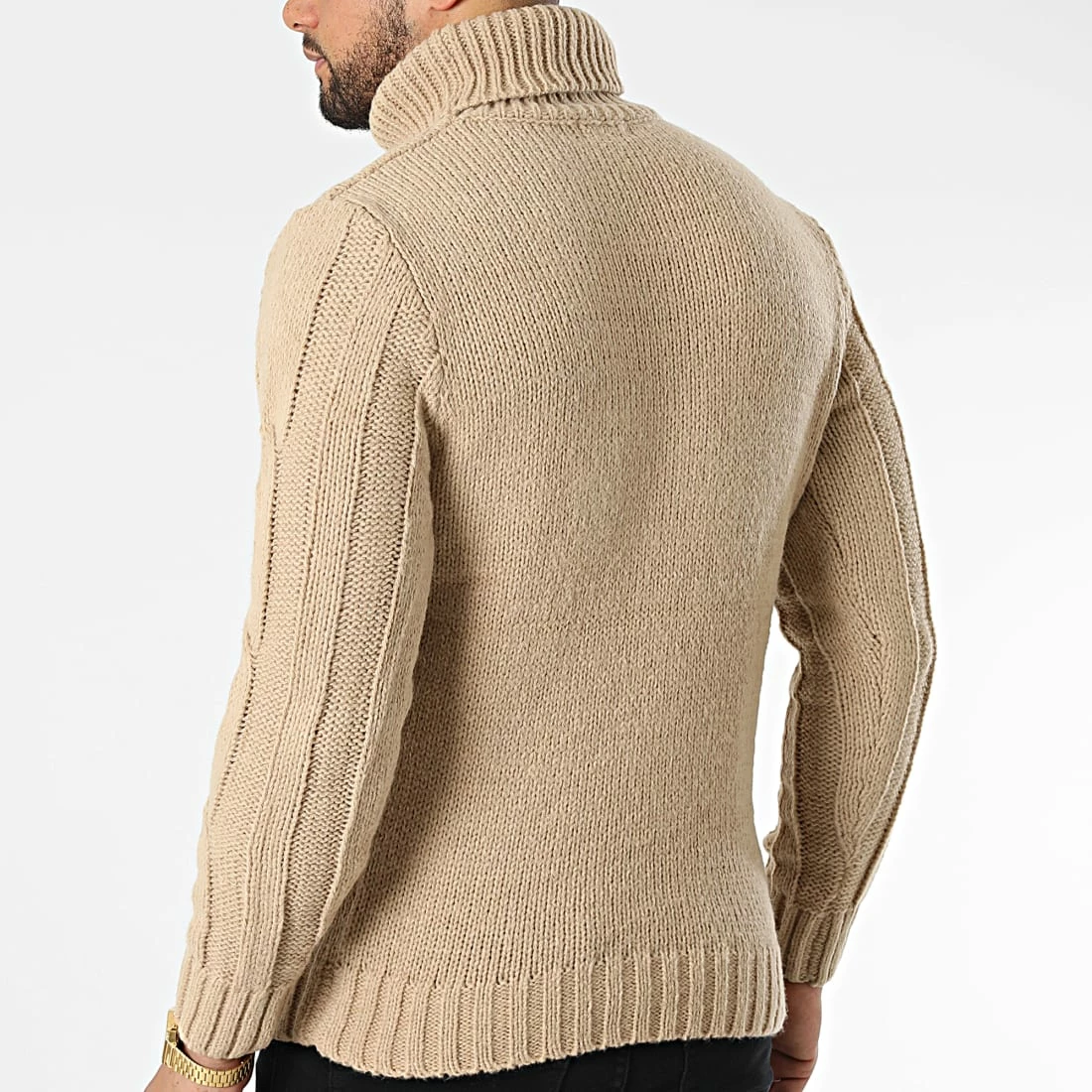Le moins cher 😉 Pull Col Roulé ZW020 Beige de John H 👍 6 Le moins cher 😉 Pull Col Roulé ZW020 Beige de John H 👍 – Image 4