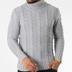 Top 10 🎁 Pull Col Roulé ZW019 Gris de John H 🌟