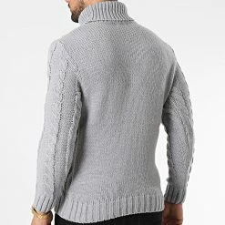 Top 10 🎁 Pull Col Roulé ZW019 Gris de John H 🌟 -John H Soldes john h 340920 ZW019 GREY 20221004T151155 04