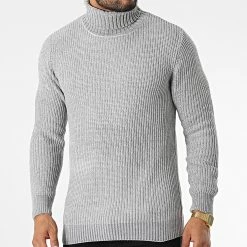 Grosses soldes 👏 Pull Col Roulé ZW015 Gris de John H 😀
