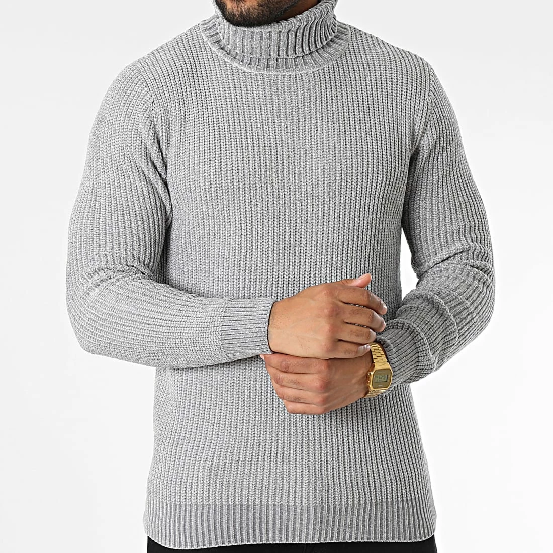 Grosses soldes 👏 Pull Col Roulé ZW015 Gris de John H 😀 5 Grosses soldes 👏 Pull Col Roulé ZW015 Gris de John H 😀 – Image 3