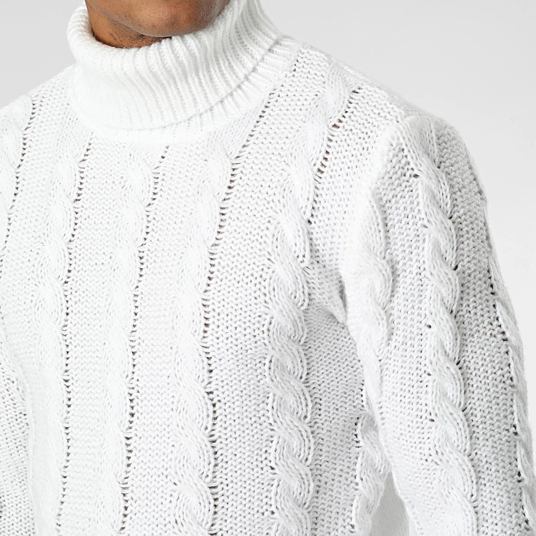 Acheter 🥰 Pull Col Roulé ZW019 Blanc de John H 🔥 4 Acheter 🥰 Pull Col Roulé ZW019 Blanc de John H 🔥 – Image 2