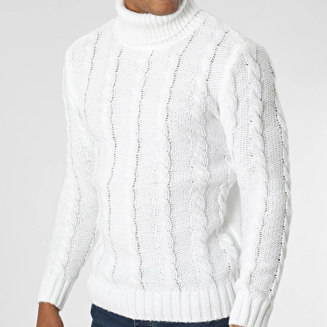 Acheter 🥰 Pull Col Roulé ZW019 Blanc de John H 🔥 5 Acheter 🥰 Pull Col Roulé ZW019 Blanc de John H 🔥 – Image 3