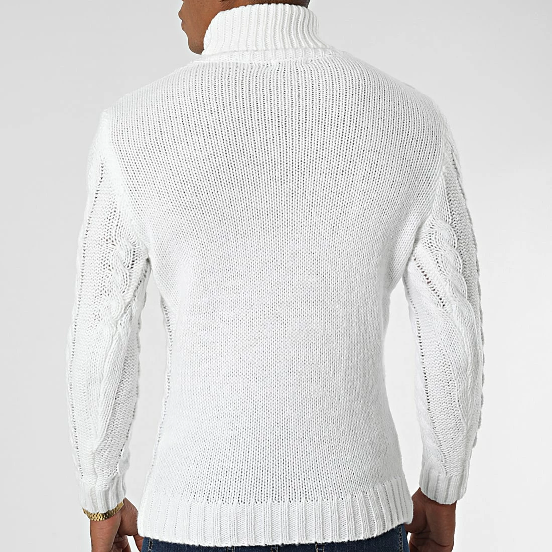 Acheter 🥰 Pull Col Roulé ZW019 Blanc de John H 🔥 6 Acheter 🥰 Pull Col Roulé ZW019 Blanc de John H 🔥 – Image 4