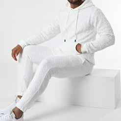 Acheter 😉 Ensemble Sweat Capuche Et Pantalon Jogging AB825 Blanc de John H 🛒