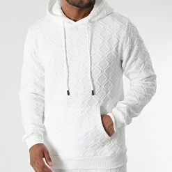 Acheter 😉 Ensemble Sweat Capuche Et Pantalon Jogging AB825 Blanc de John H 🛒 -John H Soldes john h 340934 AB825 WHITE 20221007T154444 03