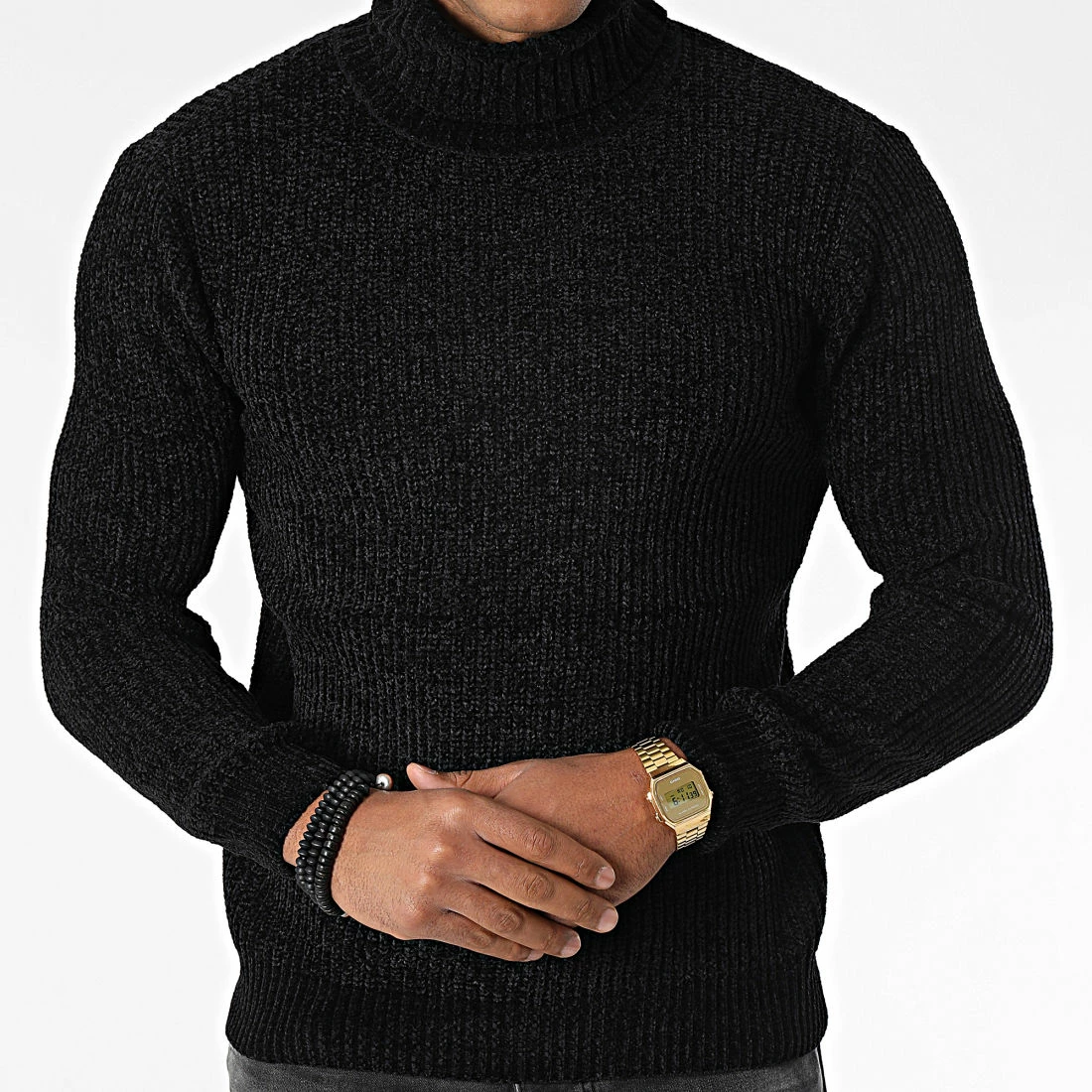 Tout neuf 🌟 Pull Col Roulé ZW015 Noir de John H ✨ 3 Tout neuf 🌟 Pull Col Roulé ZW015 Noir de John H ✨