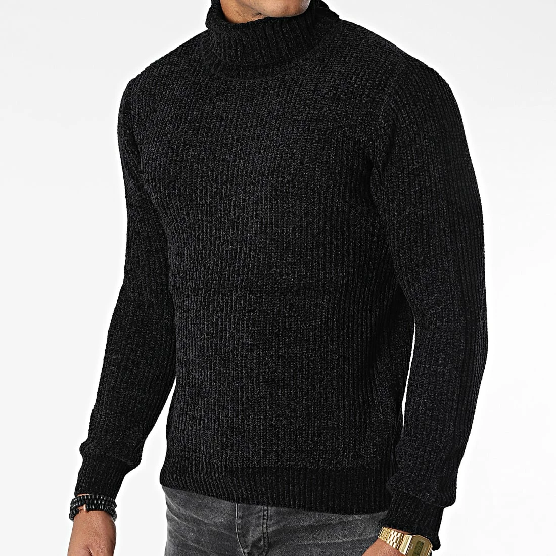 Tout neuf 🌟 Pull Col Roulé ZW015 Noir de John H ✨ 5 Tout neuf 🌟 Pull Col Roulé ZW015 Noir de John H ✨ – Image 3