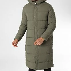 De gros 🥰 Doudoune Capuche Longue M2201 Vert Kaki de John H 🌟