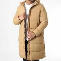 Bon marché 😀 Doudoune Capuche Longue M2202 Camel de John H 😉