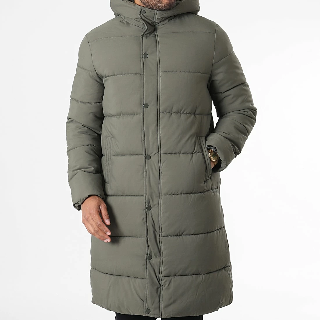 Vente flash 😀 Doudoune Capuche Longue M2202 Vert Kaki de John H ❤️ 5 Vente flash 😀 Doudoune Capuche Longue M2202 Vert Kaki de John H ❤️ – Image 3