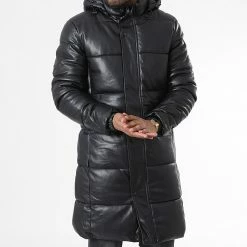 Top 10 ⭐ Doudoune Capuche Longue Enduit M2115 Noir de John H 🌟 -John H Soldes john h 342799 M2115 1 BLACK 20221013T155859 03