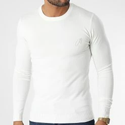Bon marché ⌛ Pull ZW050 Blanc de John H ⭐