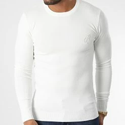 Bon marché ⌛ Pull ZW050 Blanc de John H ⭐ -John H Soldes john h 345560 ZW050 WHITE 20221028T160136 03