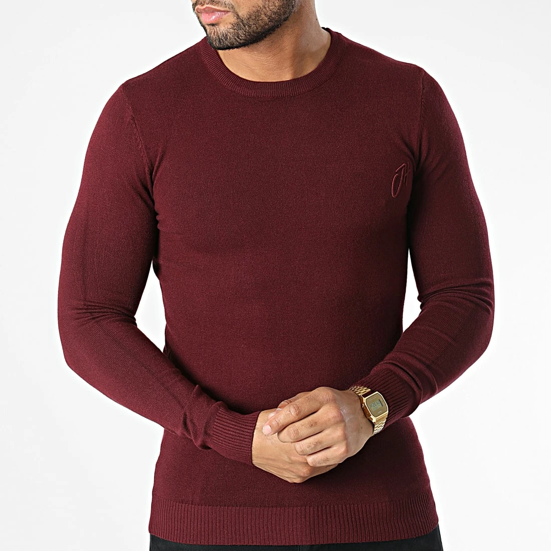 Meilleur prix 🛒 Pull ZW050 Bordeaux de John H ✔️ 5 Meilleur prix 🛒 Pull ZW050 Bordeaux de John H ✔️ – Image 3