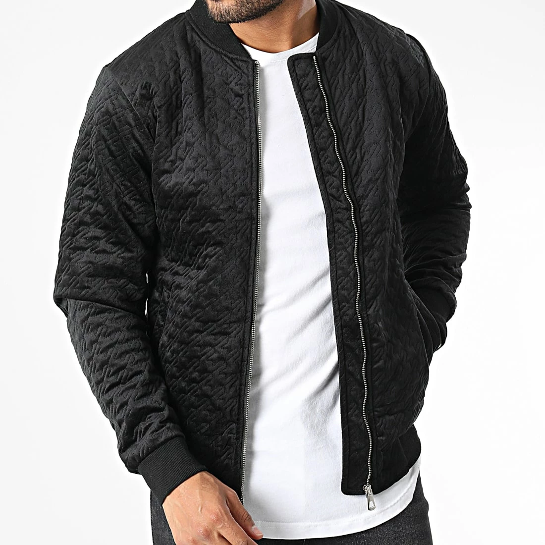 Nouveau ✔️ Veste Zippée 7105 Noir de John H 🎁 5 Nouveau ✔️ Veste Zippée 7105 Noir de John H 🎁 – Image 3