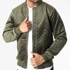 Remise ✔️ Veste Zippée 7105 Vert Kaki de John H 😀