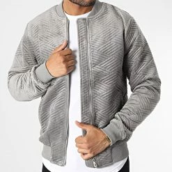 Nouveau 😉 Veste Zippée 7103 Gris de John H 🌟