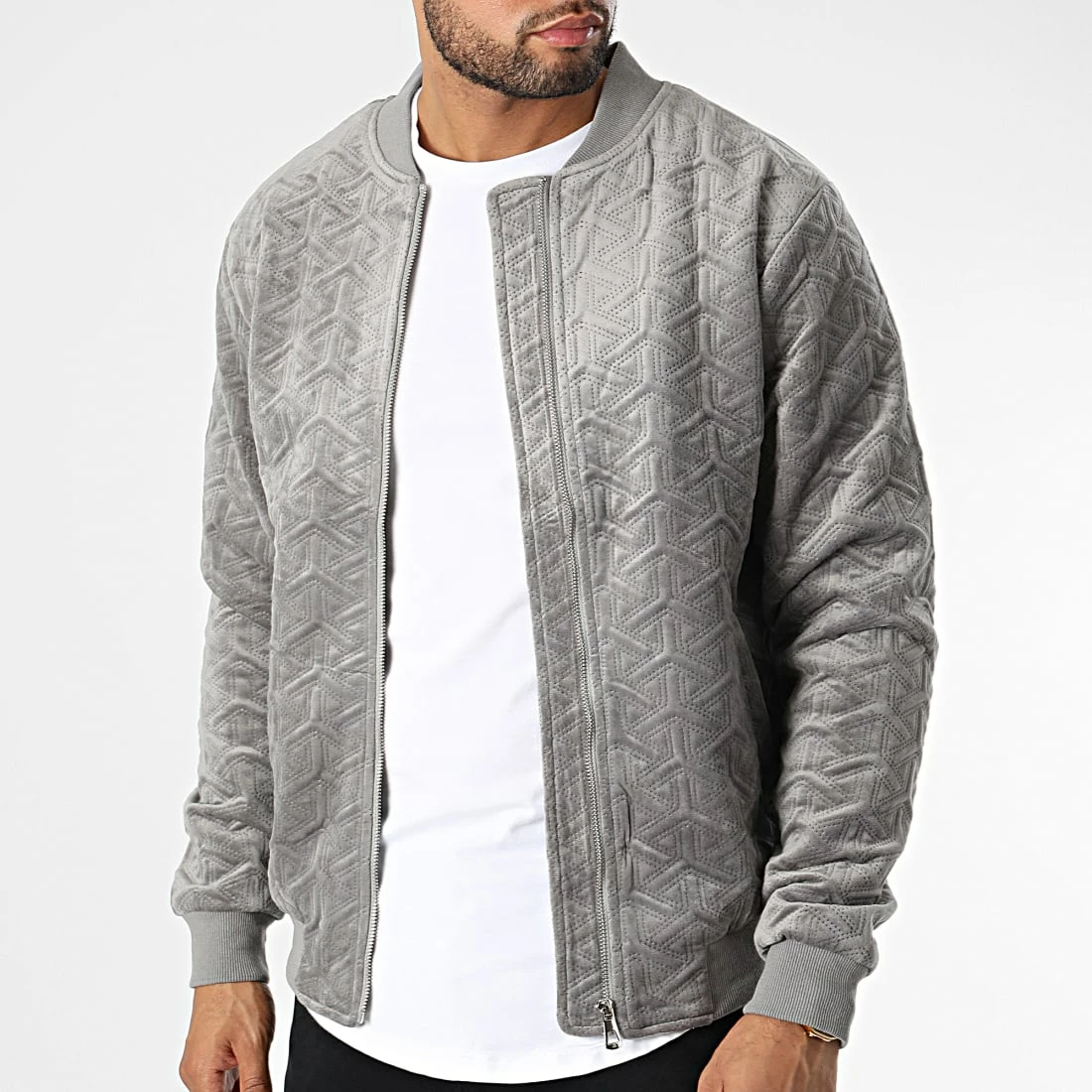 Budget 🥰 Veste Zippée 7102 Gris de John H 🔔 5 Budget 🥰 Veste Zippée 7102 Gris de John H 🔔 – Image 3