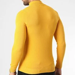 Top 10 🧨 Pull Col Zippé ZW026 Jaune de John H ✔️ -John H Soldes john h 346073 ZW026 YELLOW 20221031T135714 04