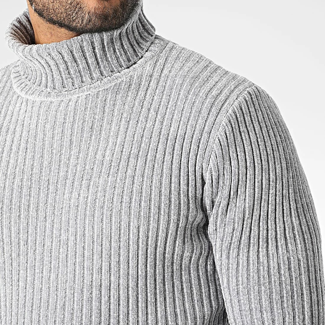 Budget ✔️ Pull Col Roulé ZW025 Gris de John H ✨ 4 Budget ✔️ Pull Col Roulé ZW025 Gris de John H ✨ – Image 2