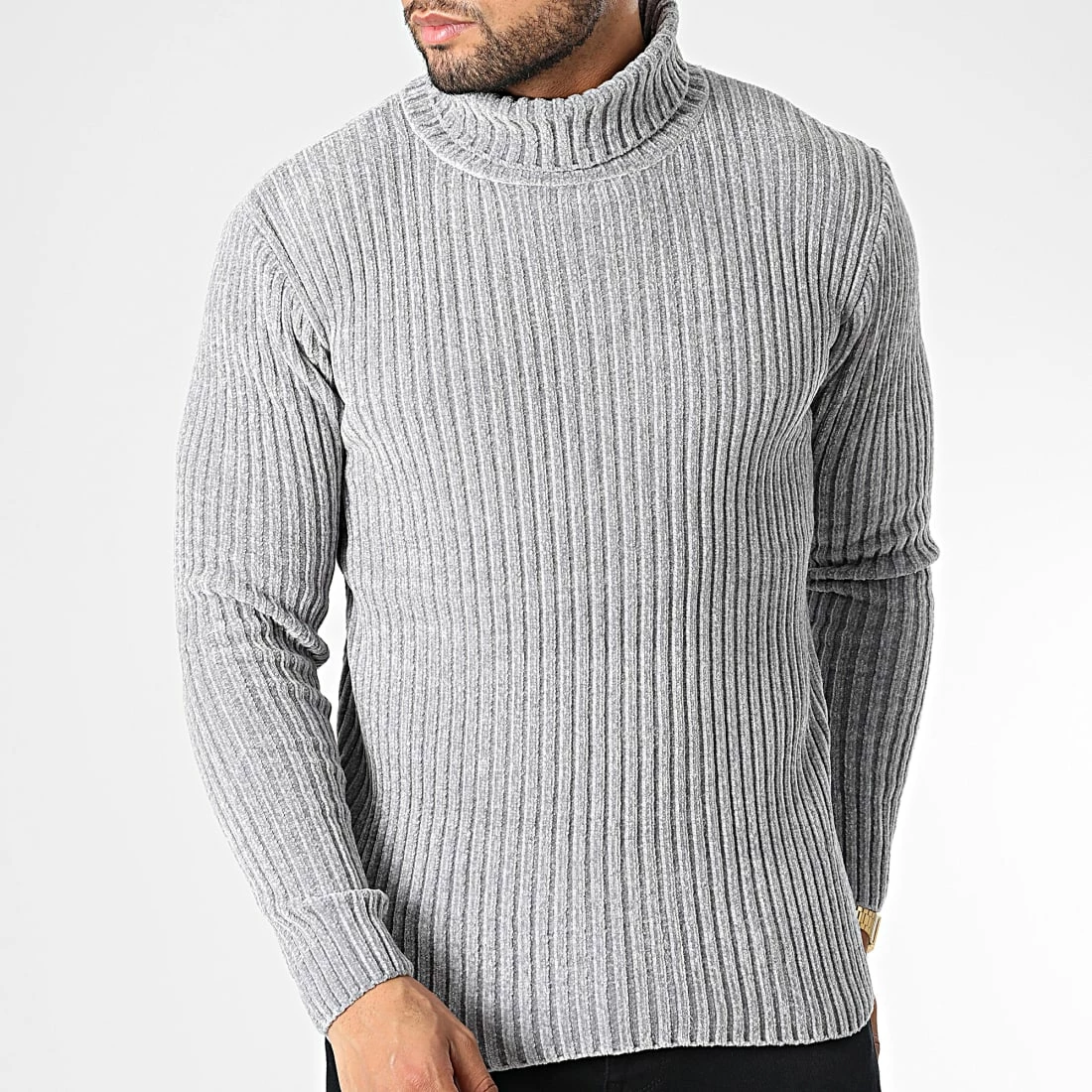 Budget ✔️ Pull Col Roulé ZW025 Gris de John H ✨ 5 Budget ✔️ Pull Col Roulé ZW025 Gris de John H ✨ – Image 3