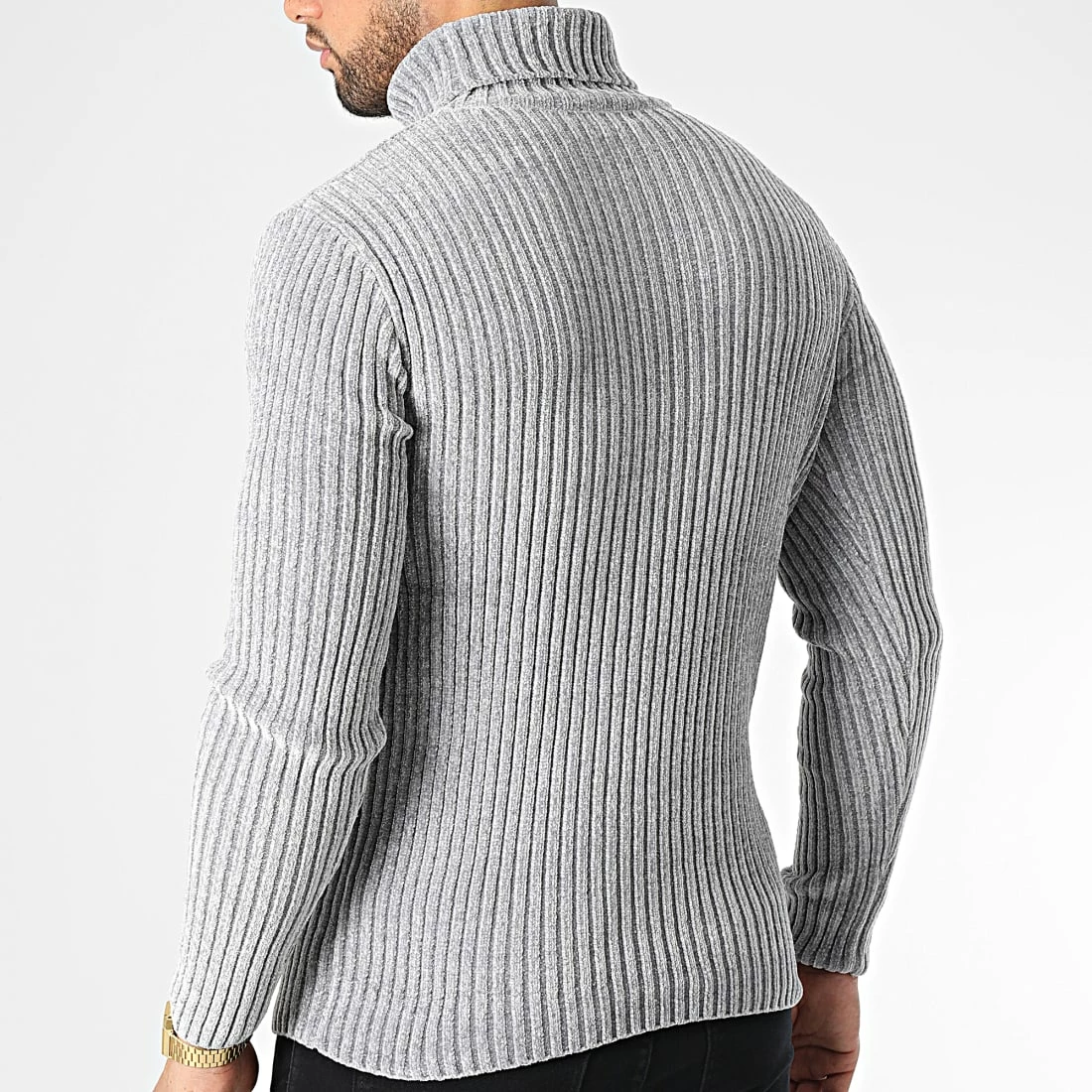 Budget ✔️ Pull Col Roulé ZW025 Gris de John H ✨ 6 Budget ✔️ Pull Col Roulé ZW025 Gris de John H ✨ – Image 4