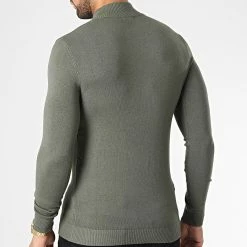 Meilleur prix ⌛ Pull Col Zippé ZW026 Vert Kaki de John H 😍 -John H Soldes john h 346094 ZW026 ARMY GREEN 20221031T135511 04